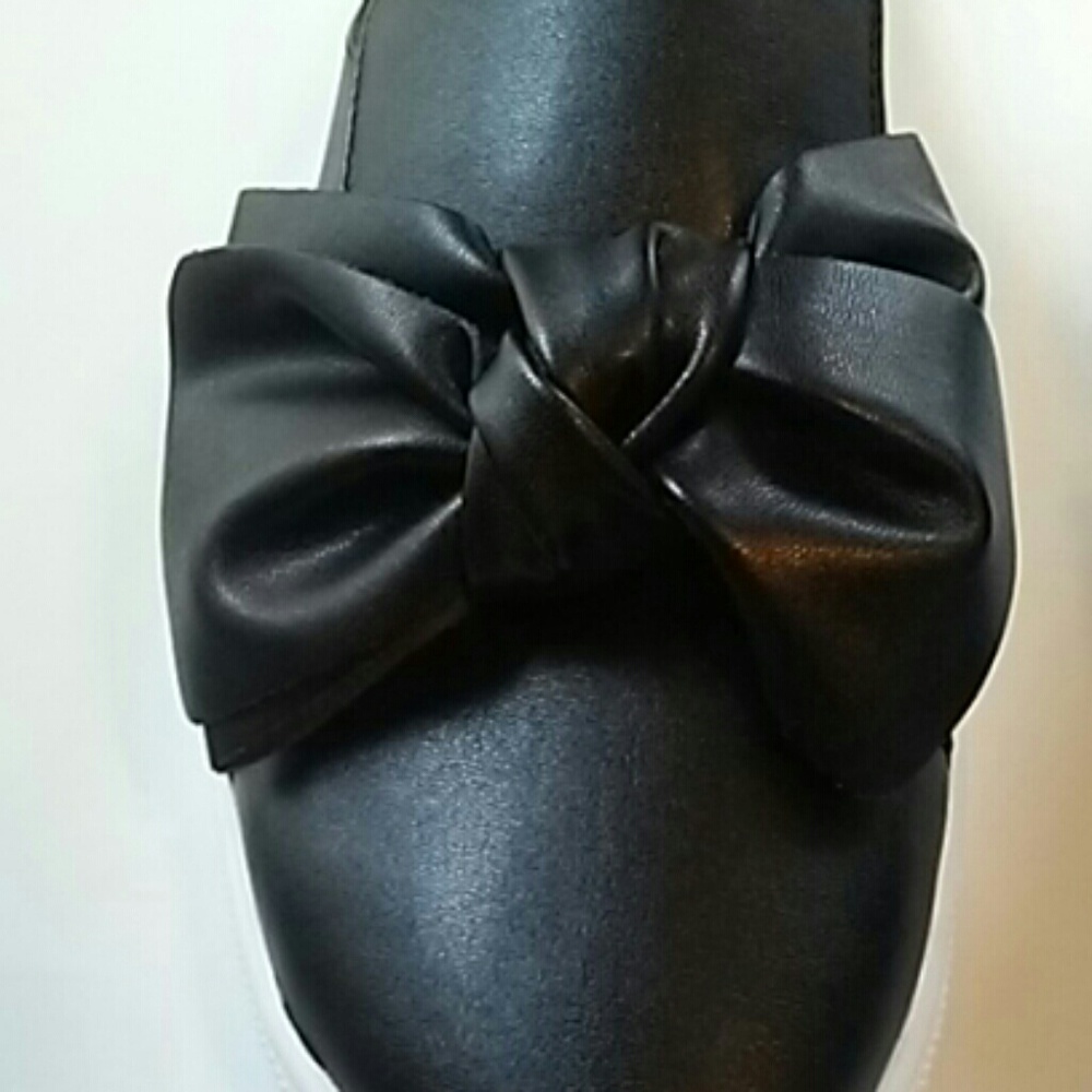 Black Bow Slide in shoes